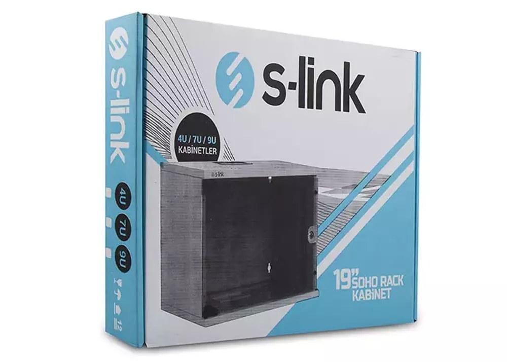 S-LINK 4U SOHO RACK KABİN 19" 530mm 400mm - Görsel 2