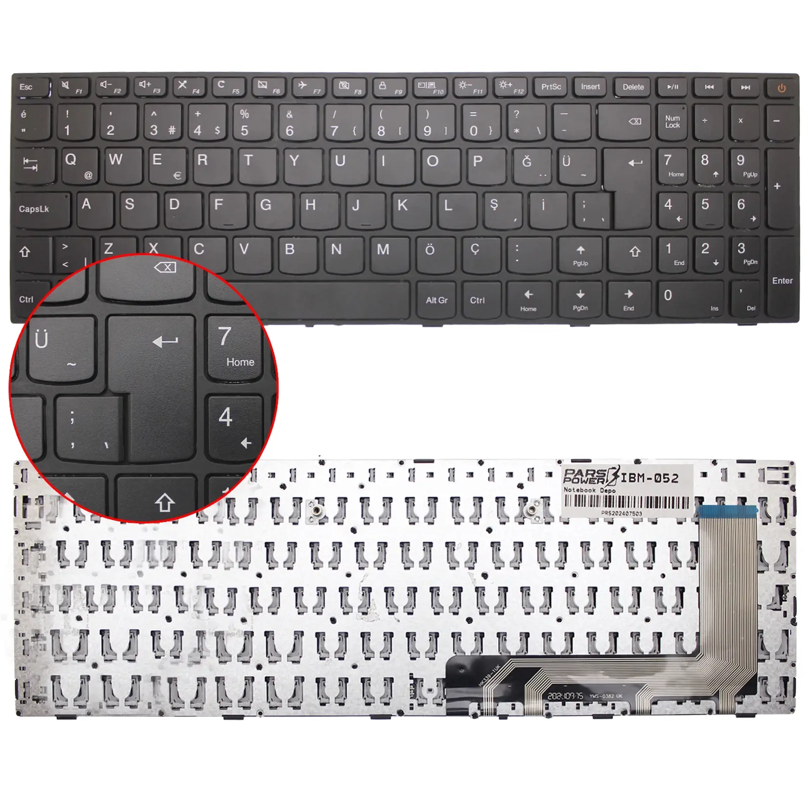 Lenovo IdeaPad 100-15IBY Uyumlu Notebook Klavyesi - Siyah - TR