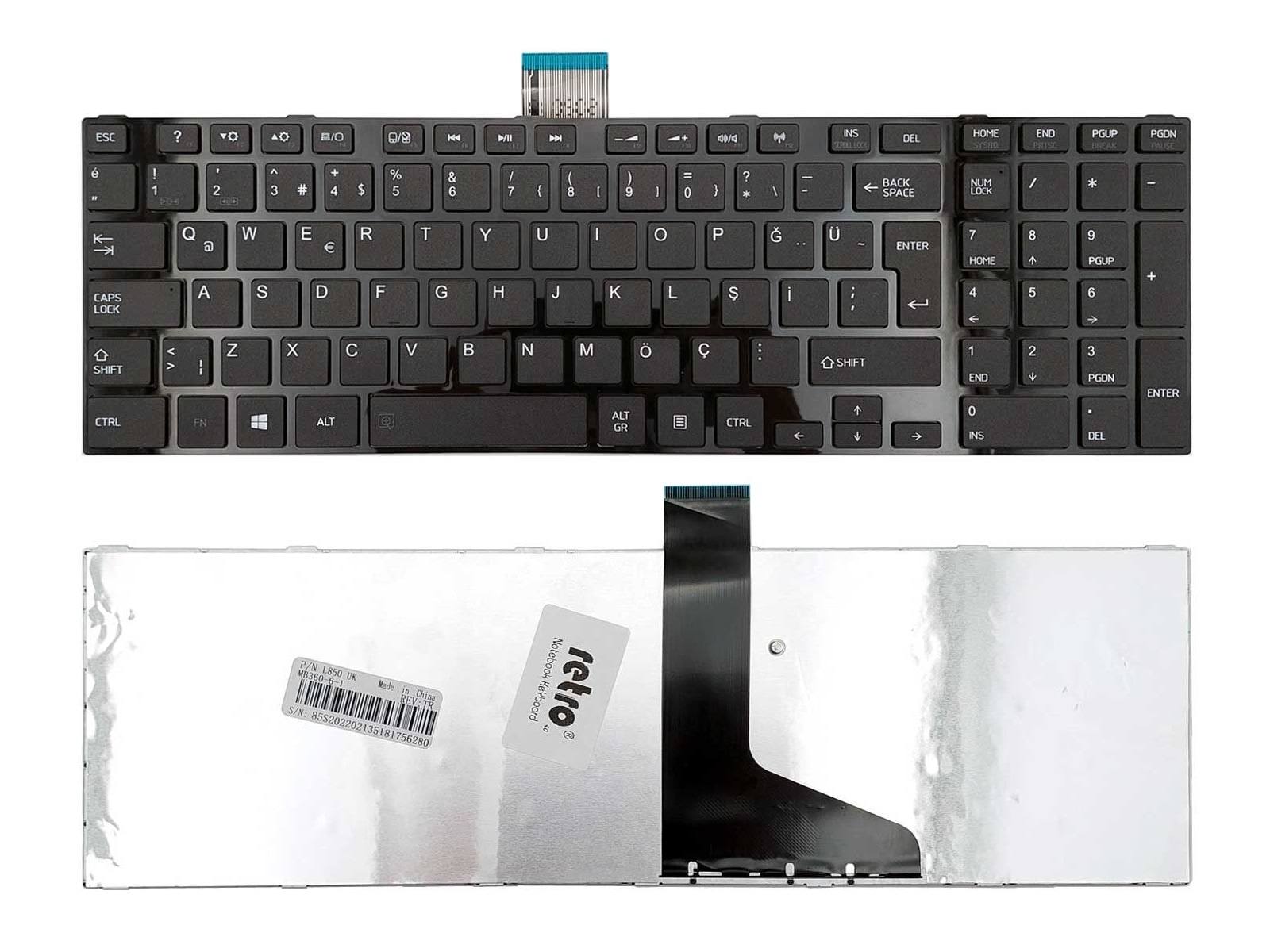 Toshiba Satellite C850 Uyumlu Nb Klavyesi - Siyah - TR - WF
