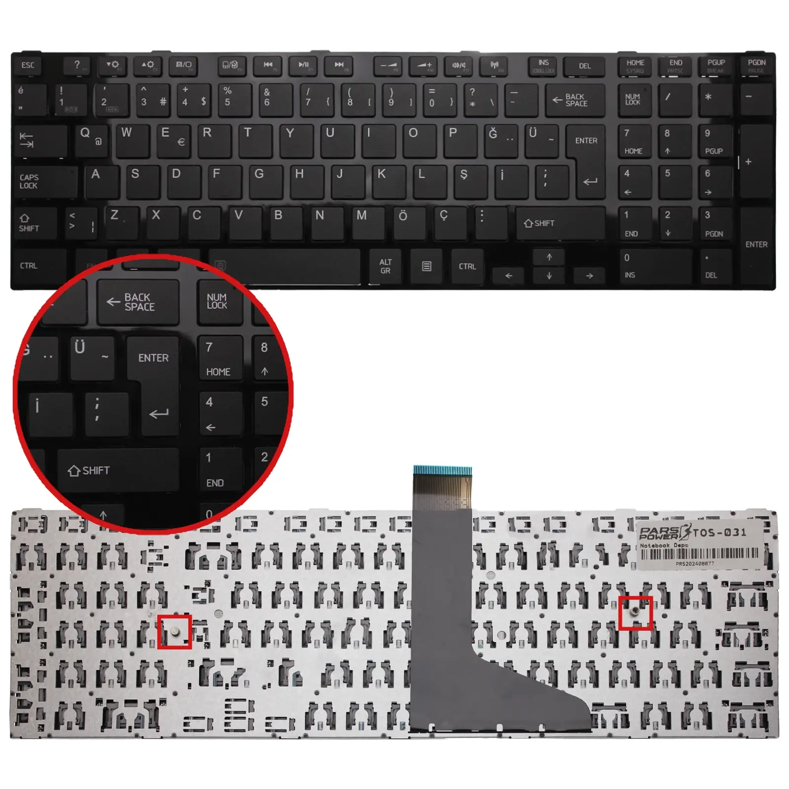 Toshiba Satellite C50-A Uyumlu Nb Klavyesi - Siyah - TR