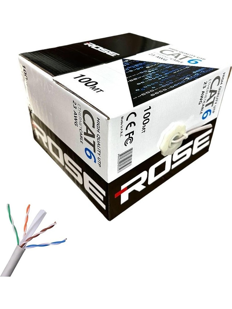 Cat6 Kablo 100mt UTP 23 AWG Rose C-6/100M