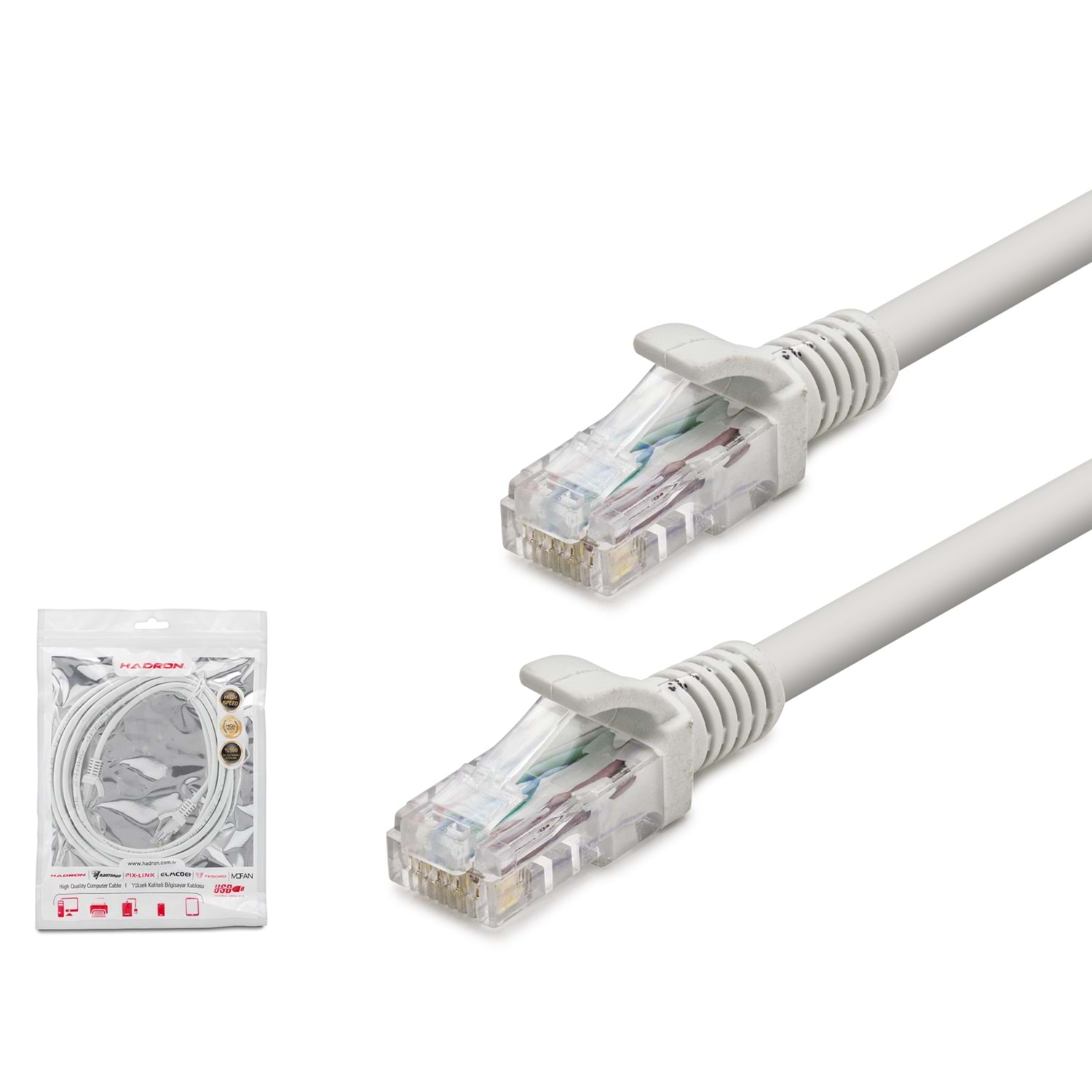 HADRON HDX5005 Cat6 Ethernet Patch Kablosu 1 Gbps 250 MHz 15 m Beyaz