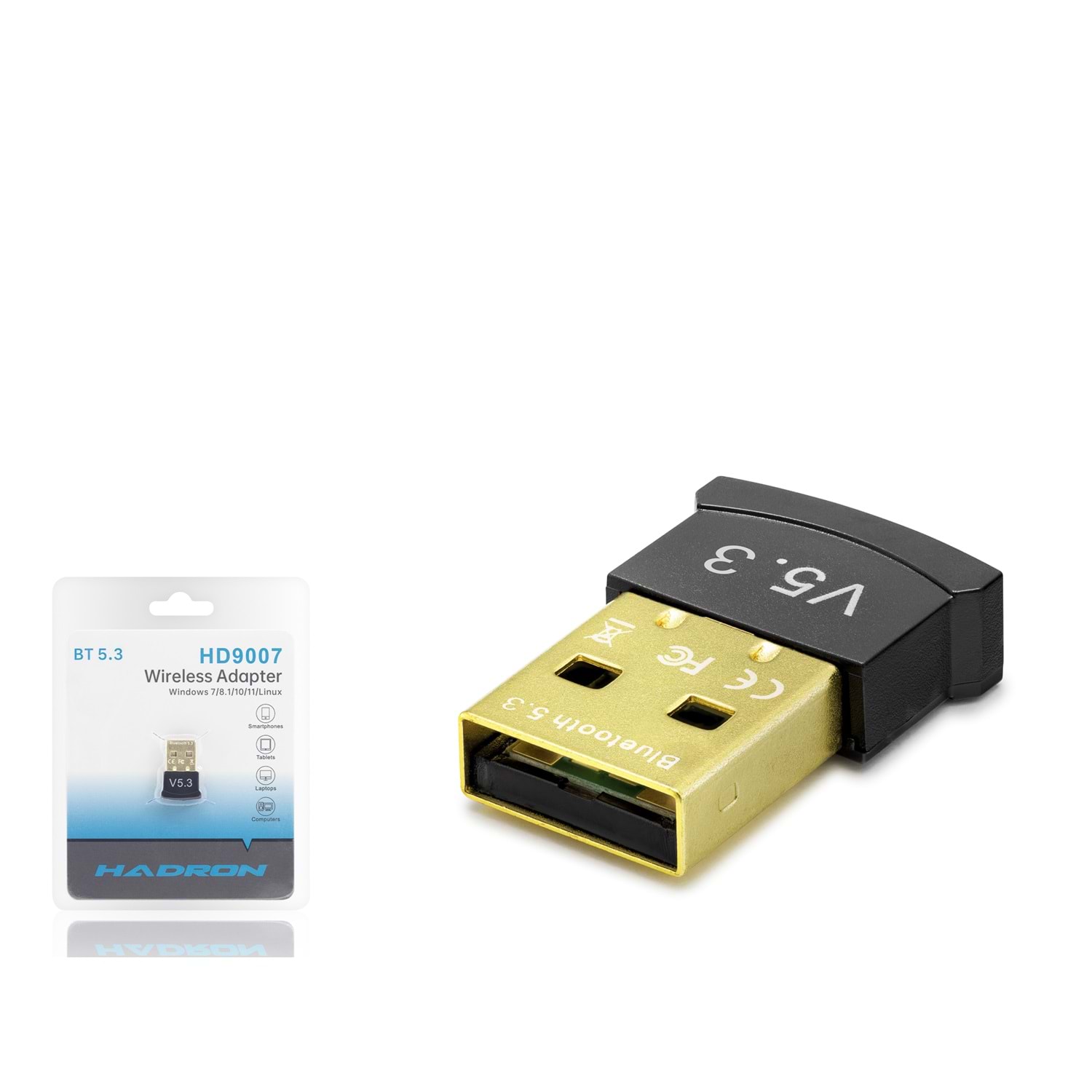 HADRON HD9007 USB Bluetooth Adaptör 5.3 Siyah