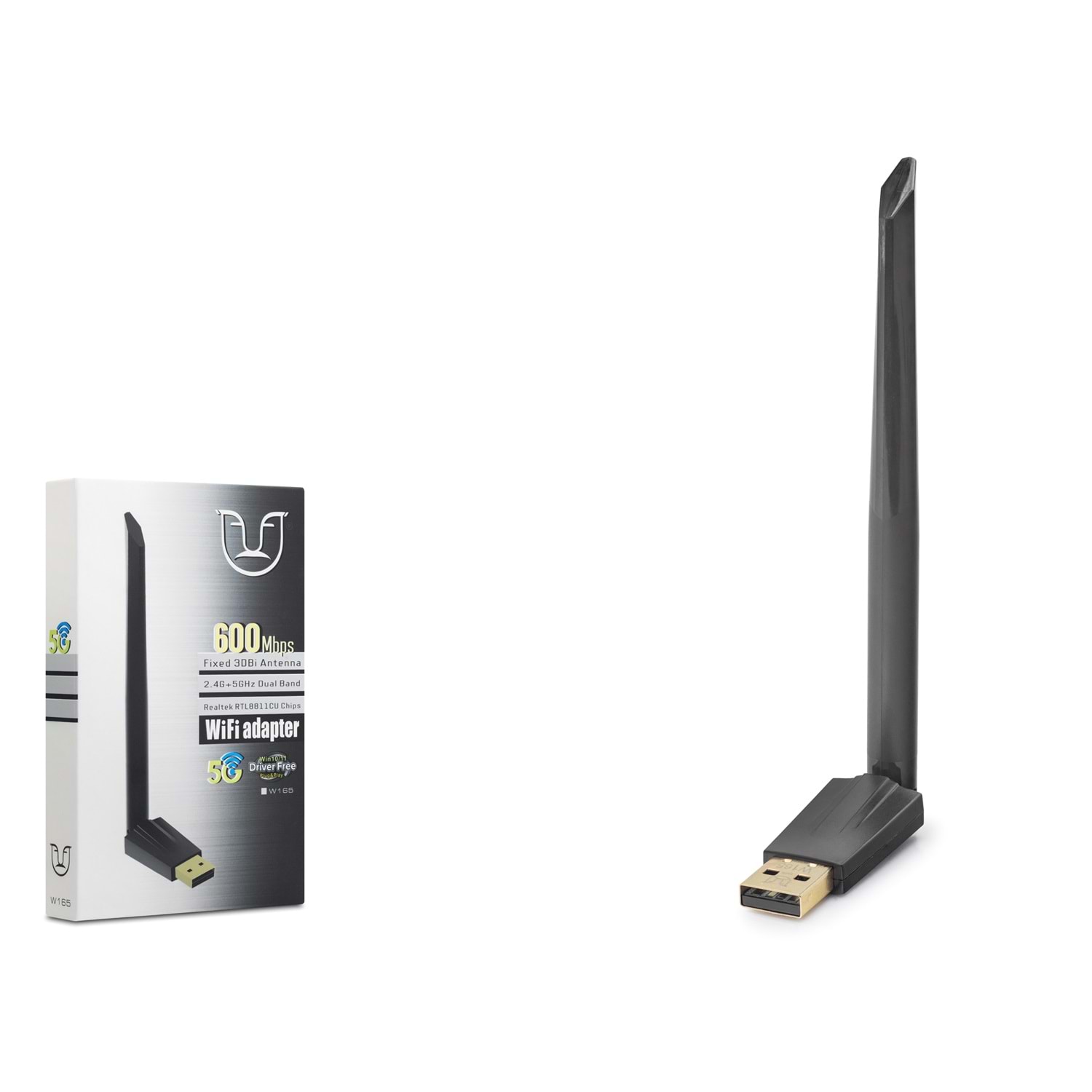 NONAP W165 USB WiFi Adaptörü 650 Mbps 5 GHz Dual Band Siyah