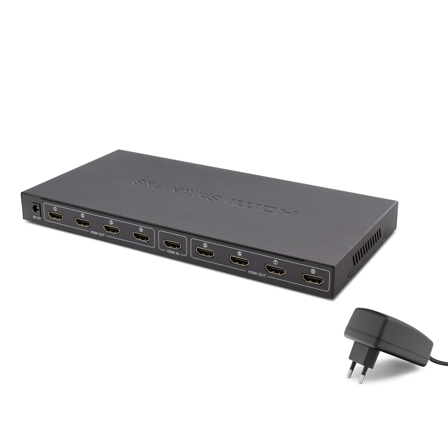 HADRON HDX1332 HDMI Splitter 4K 1 Giriş 8 Çıkış Siyah