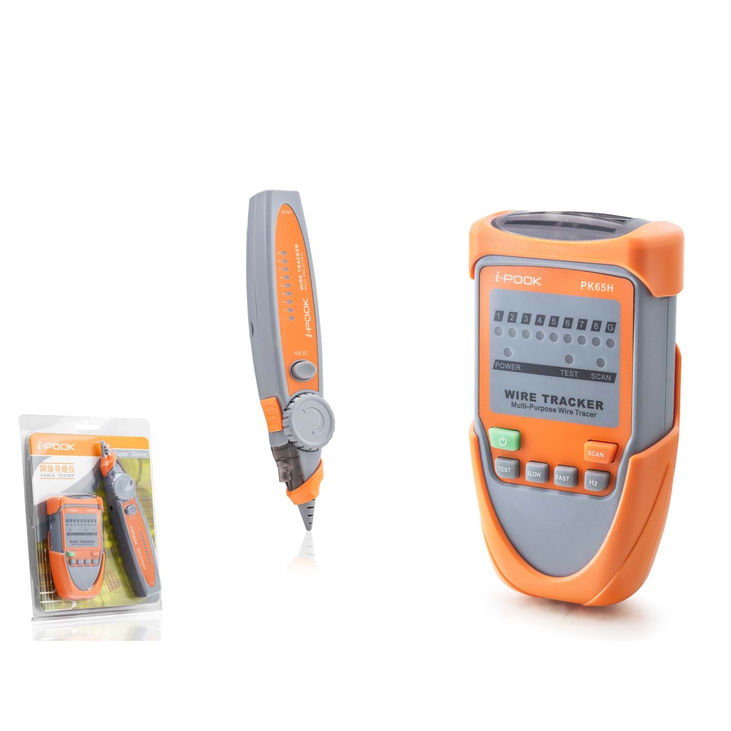 HADRON HDX6524 Wire Tracker Kablo Bulucu ve Network Test Cihazı Turuncu Gri