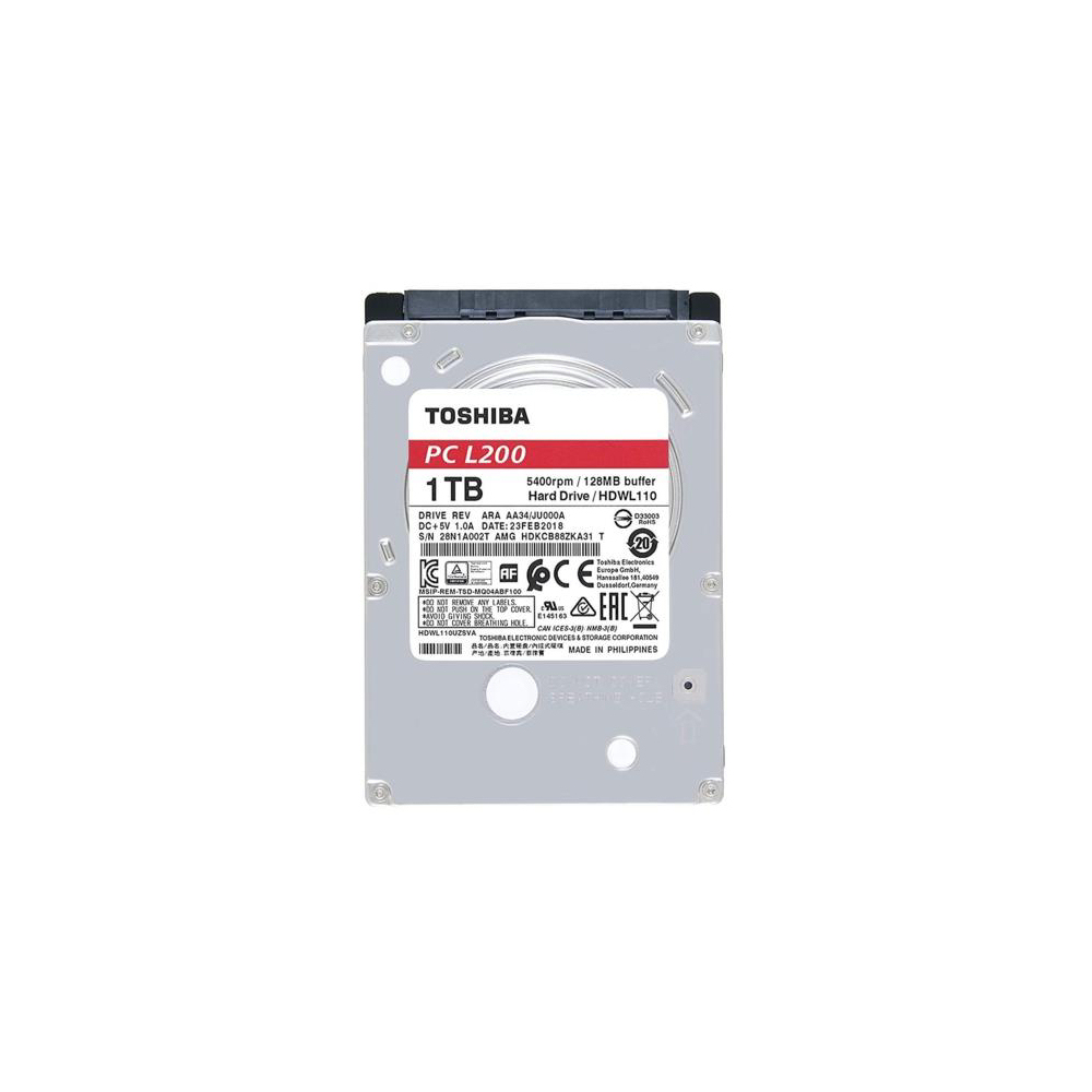 Toshiba 2.5" 1TB L200 128MB 5400RPM HDWL110UZSVA