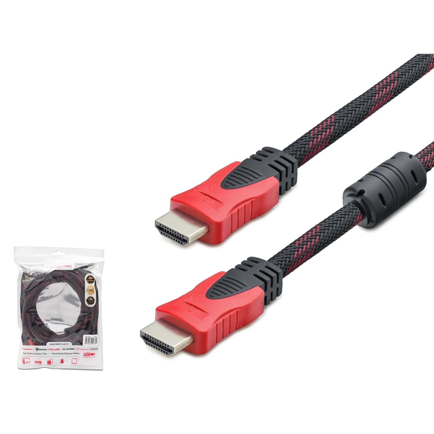 HADRON HDX2011 Örgülü HDMI Kablo 20 m Siyah