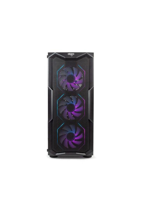 AIGO AQUARIUS Mesh 650W 80+ ARGB Mid Tower Kasa  L17 ARGB Reverse Fans x3,REAR L17 ARGB fans x1