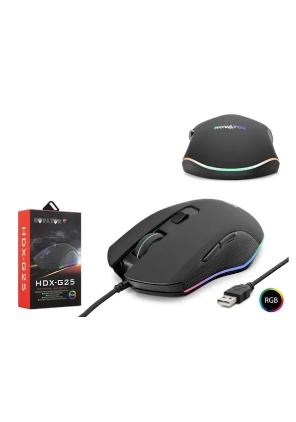 Novator HDX-G25 Ledli Kablolu Mouse