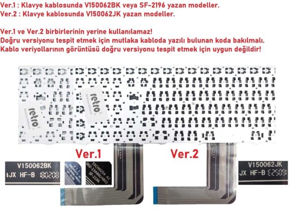 Casper Nirvana D15D Uyumlu Notebook Klavyesi - Siyah - TR - V2 - Görsel 2