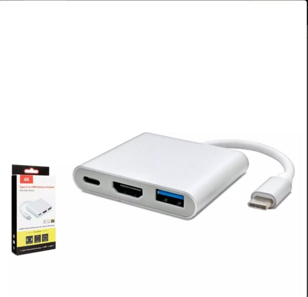 HADRON HDX7764 ÇEVİRİCİ TYPE-C TO USB 3.0 + HDMI 3 PORT MAC
