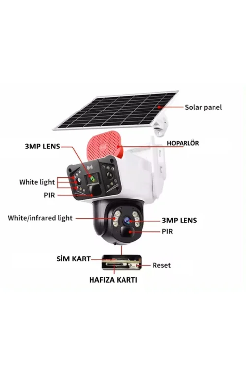 Okam 3915-s 4g 6mp Çift Lens Sim Kartlı Güneş Enerjili Güvenlik Kamerası - Görsel 2